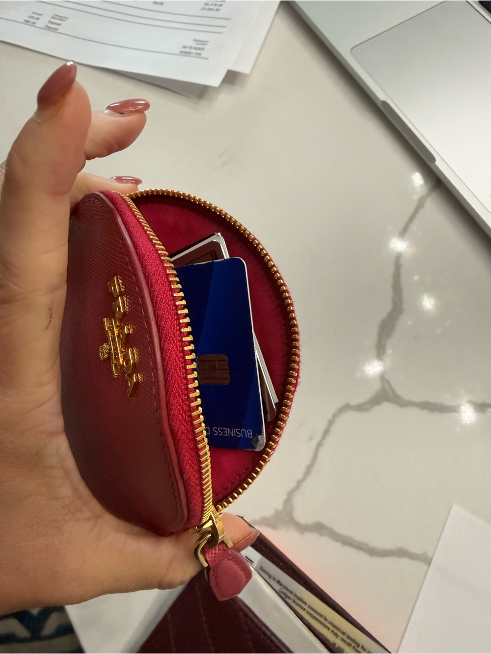 Prada Saffiano Leather Pink Wristlet - Picture 9 of 11